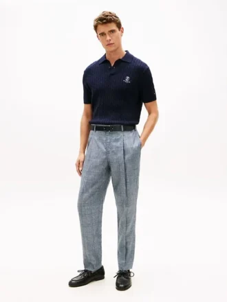 New York Label Glen Plaid -pellavahousut New York Label Glen Plaid -pellavahousut