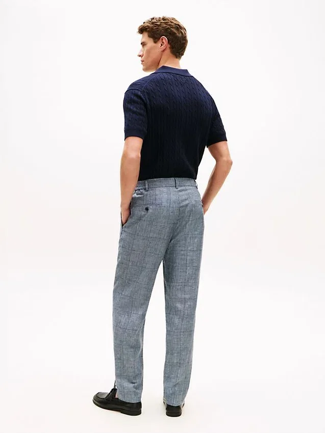 New York Label Glen Plaid -pellavahousut New York Label Glen Plaid -pellavahousut