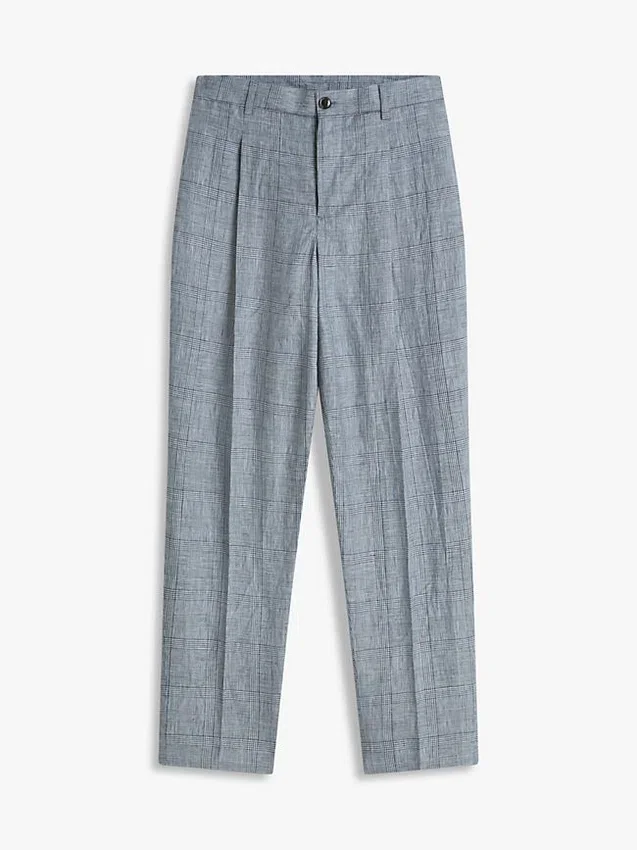 New York Label Glen Plaid -pellavahousut New York Label Glen Plaid -pellavahousut