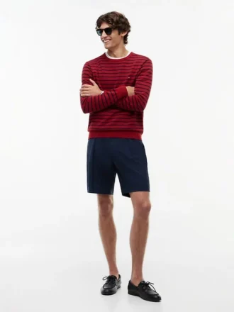 New York Label -pliseerattu villachinohousu Shortsit