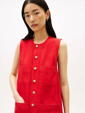 Patch Pocket Denim Shift -minimekko Patch Pocket Denim Shift -minimekko