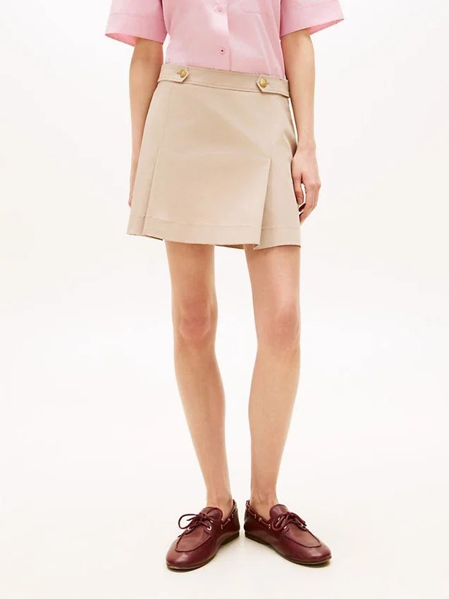 Pliseerattu twill-minihame Pliseerattu twill-minihame