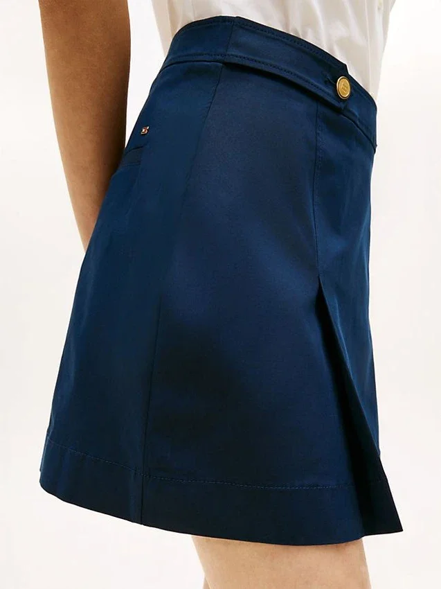 Pliseerattu twill-minihame Pliseerattu twill-minihame