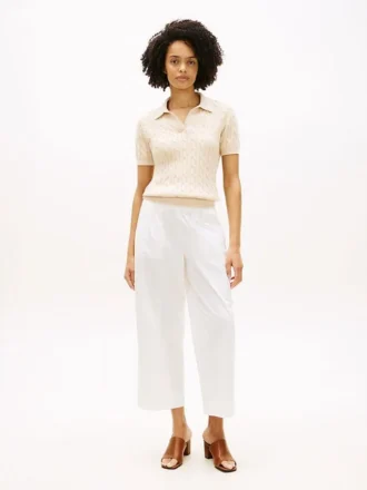 Pull-On Wide-Leg Ankle Pant