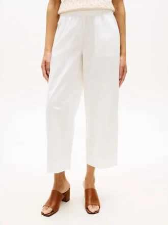 Pull-On Wide-Leg Ankle Pant