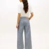 Railroad Stripe High-Rise Wide Leg Farkut