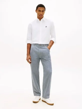 Railroad Stripe Loose Straight -farkut