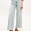 Raw Hem High-Rise Wide Leg Farkut