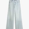 Raw Hem High-Rise Wide Leg Farkut