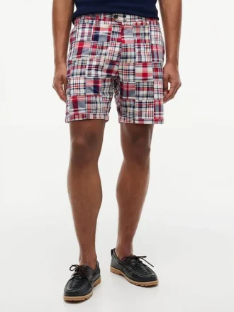 Regular Fit 7″ Patchwork Madras Shortsit