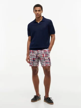 Regular Fit 7″ Patchwork Madras Shortsit