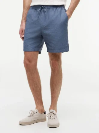 Regular Fit 7″ puuvilla-pellavaseos Shortsit