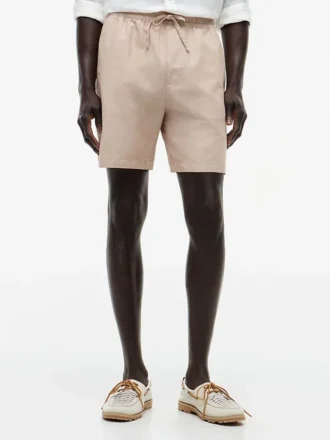 Regular Fit 7″ puuvilla-pellavaseos Shortsit