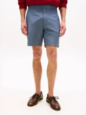 Regular Fit 7″ puuvilla-pellavaseos Shortsit