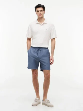 Regular Fit 7″ puuvilla-pellavaseos Shortsit