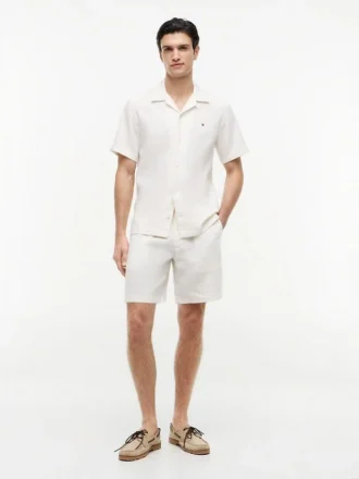 Regular Fit 8″ Linen-Blend Shortsit