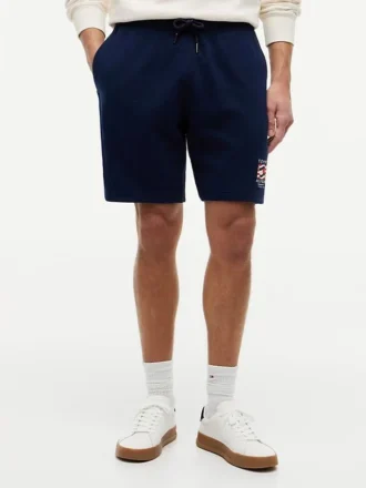 Regular Fit Wavy Flag Logo -sweatshortsit