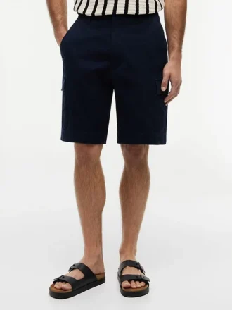 Rento istuvuus, joustava twill-kangas, cargo-shortsit