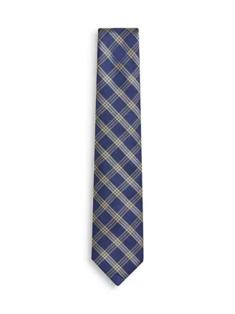 Ruudullinen silkkisekoitekravatti