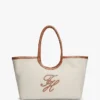 Script Monogram Linen Maxi Tote