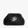 Script Monogram Raffia Clutch