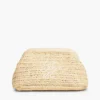 Script Monogram Raffia Clutch