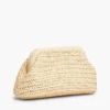 Script Monogram Raffia Clutch