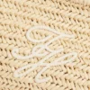 Script Monogram Raffia Clutch