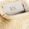 Script Monogram Raffia Clutch