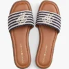 Script Monogram Stripe Woven Slide