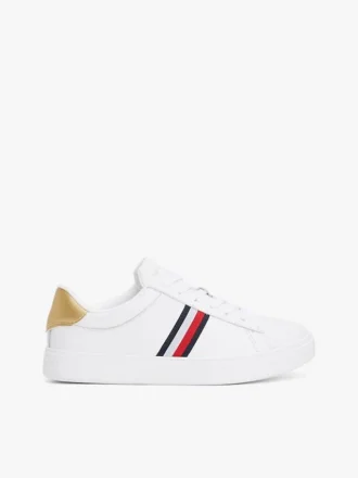 Signature Stripe -nahkaiset tennarit