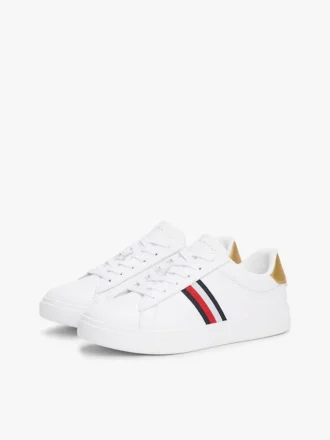 Signature Stripe -nahkaiset tennarit