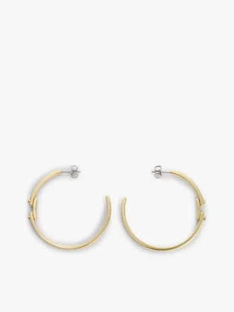 Signature Stripe Ridged Hoop -korvakorut Signature Stripe Ridged Hoop -korvakorut