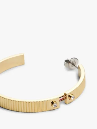 Signature Stripe Ridged Hoop -korvakorut Signature Stripe Ridged Hoop -korvakorut