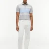 Slim Fit Block Stripe Stretch Pique Polo Slim Fit Block Stripe Stretch Pique Polo