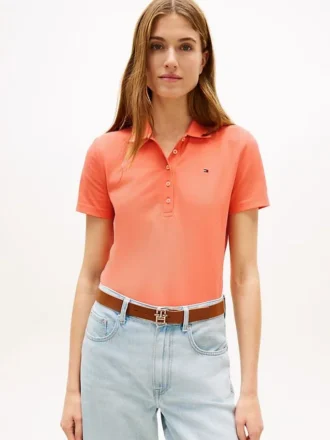 Slim Fit -mallinen joustava puuvillapolo Slim Fit -mallinen joustava puuvillapolo