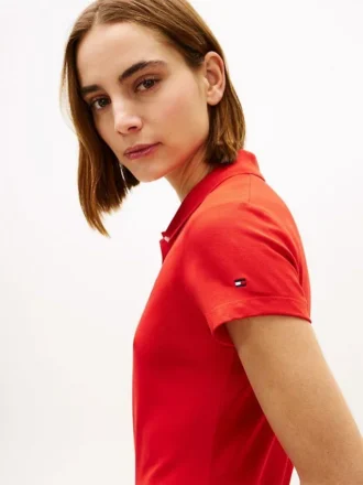 Slim Fit Script Monogram Stretch Polo