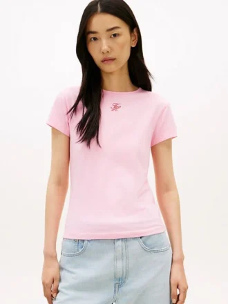 Slim Fit Script Monogram T-paita