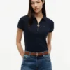 Slim Fit Zip Polo