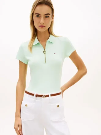 Slim Fit Zip Polo