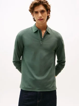 Smooth Cotton Performance Zip Polo