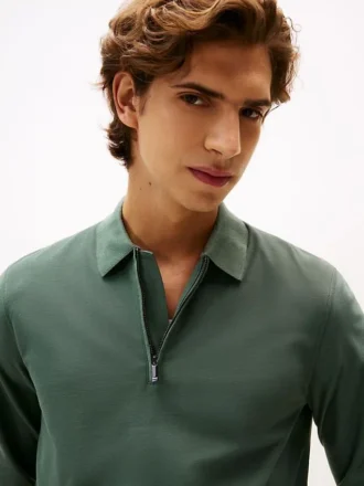 Smooth Cotton Performance Zip Polo