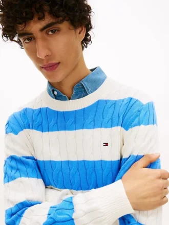 Stripe Cable Knit -neulepusero Stripe Cable Knit -neulepusero