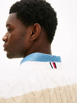 Stripe Cable Knit -neulepusero Stripe Cable Knit -neulepusero