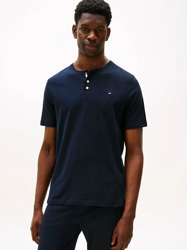 Sueded Jersey Henley -yöpaita Sueded Jersey Henley -yöpaita