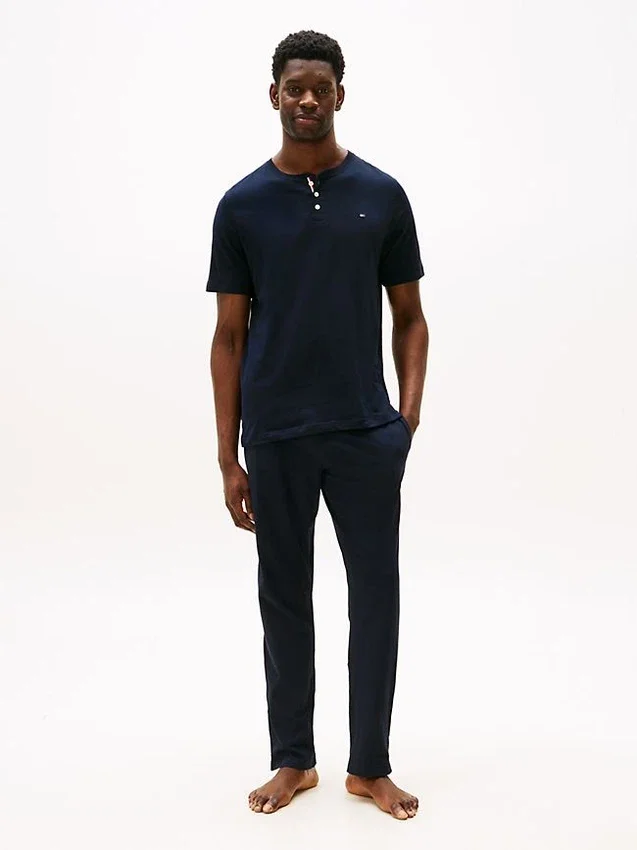 Sueded Jersey Henley -yöpaita Sueded Jersey Henley -yöpaita