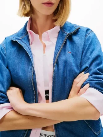 Tommy Jeans Chambray Zip -takki
