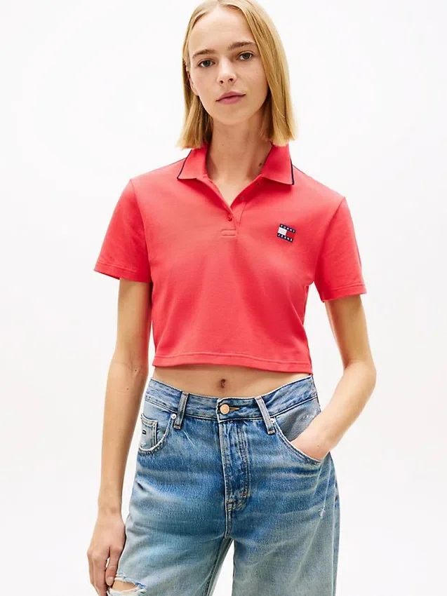 Tommy Jeans Cropped Boxy Fit Polo Tommy Jeans Cropped Boxy Fit Polo