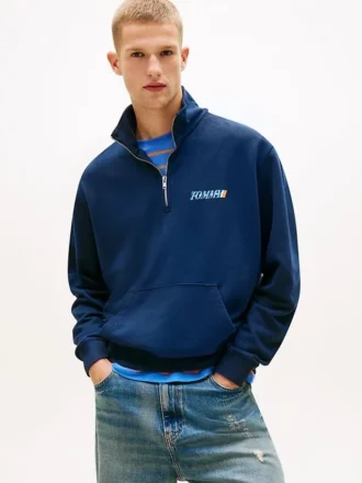 Tommy Jeans -logolla varustettu neljännesvetoketjullinen collegepaita Tommy Jeans -logolla varustettu neljännesvetoketjullinen collegepaita