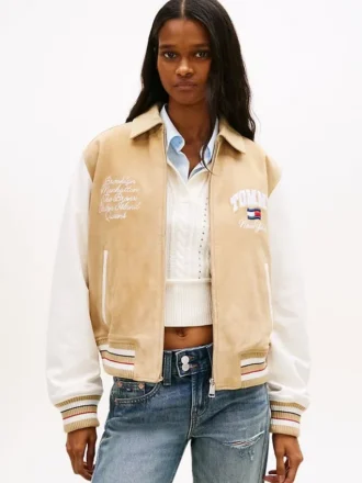 Tommy Jeans -mokkanahkainen college-takki